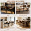 Tabouret de comptoir pivotant rembourré avec structure en bois - brun (ensemble de 2)-1623117430-1623117431