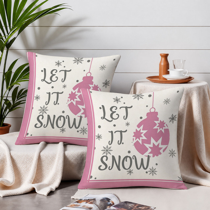 Polyester Pillowcase, Gnome rose et gris