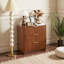 Wave-Textured 3-Drawer Dresser, Compact Nightstand with Waterproof MDF Top