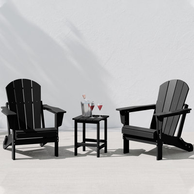 Chaise Adirondack pliante en plastique pour 2 personnes avec table Vinnie