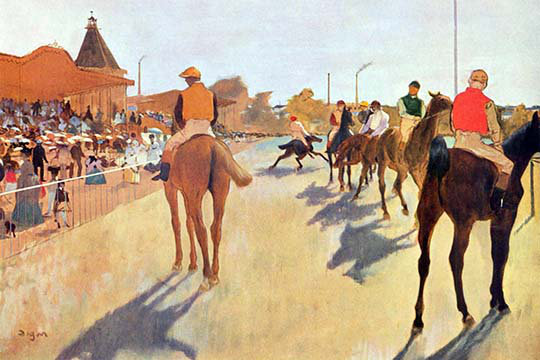« grand stand » par edward degas, reproduction d’art, 24 po x 36 po