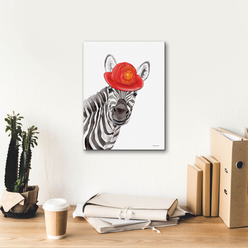 Toile épique Graffiti «Firefighter Zebra» par Rachel Nieman, 12 po x 16 po