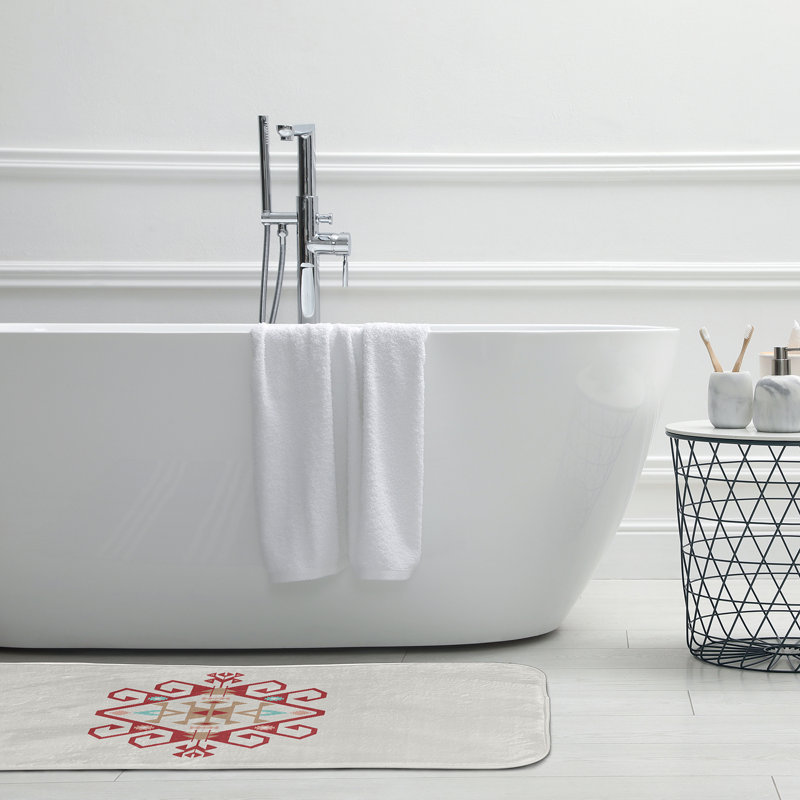 Tapis de bain Happy Hippy, L 17 po x L 24 po, Rouge