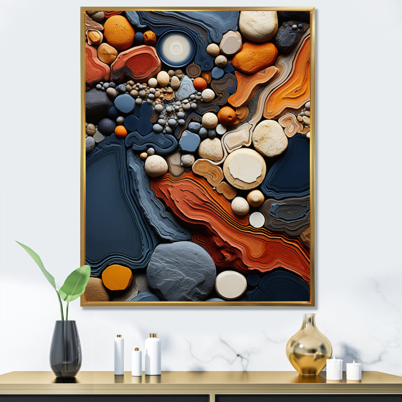 Tapisserie du désert de Zayvian, collage III - impressions encadrées dans le désert, H 44 po x l 34 po x P 1,5 po
