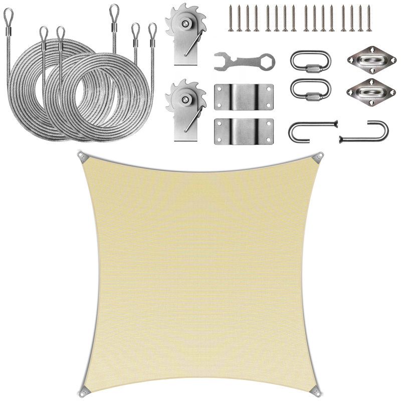 Voile d'ombrage ultra-durable Colourtree Square, 12 pi x 12 pi, Beige