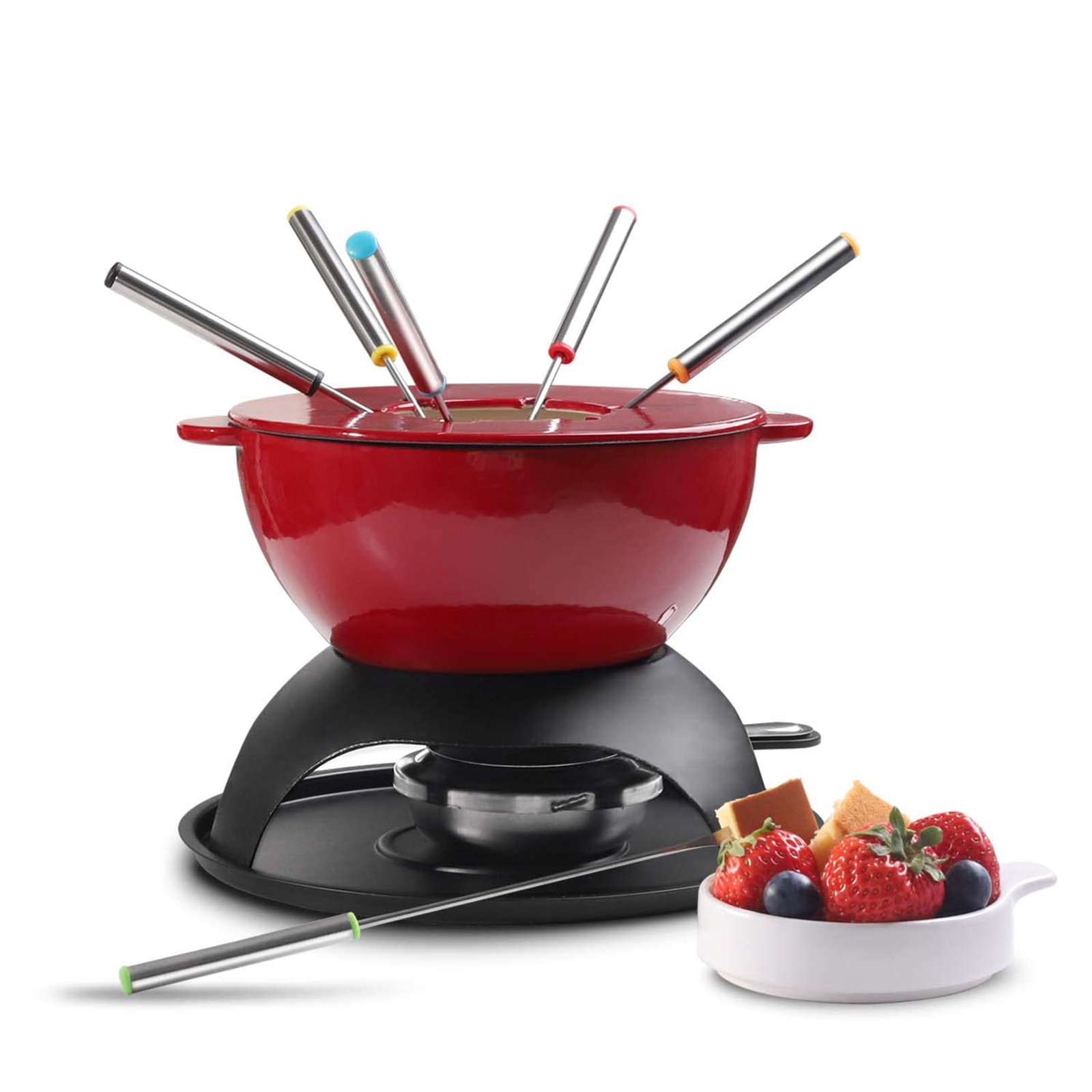 Dash Electric Fondue Set with Nonstick Pot and 8 Colored Forks 