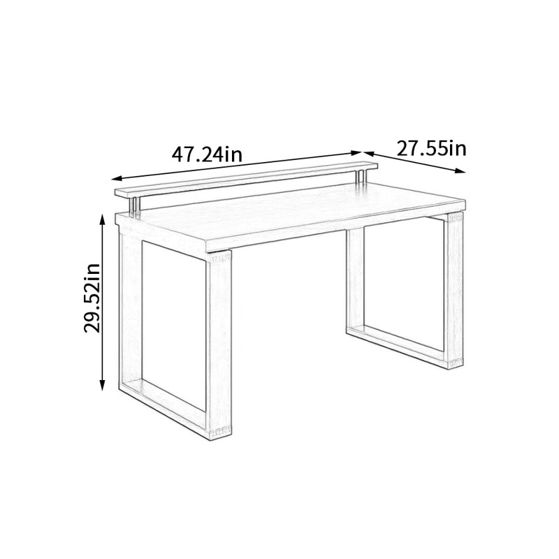 Bureau d'écriture Simple Black, H 29,52 po x l 47,24 po x P 27,55 po