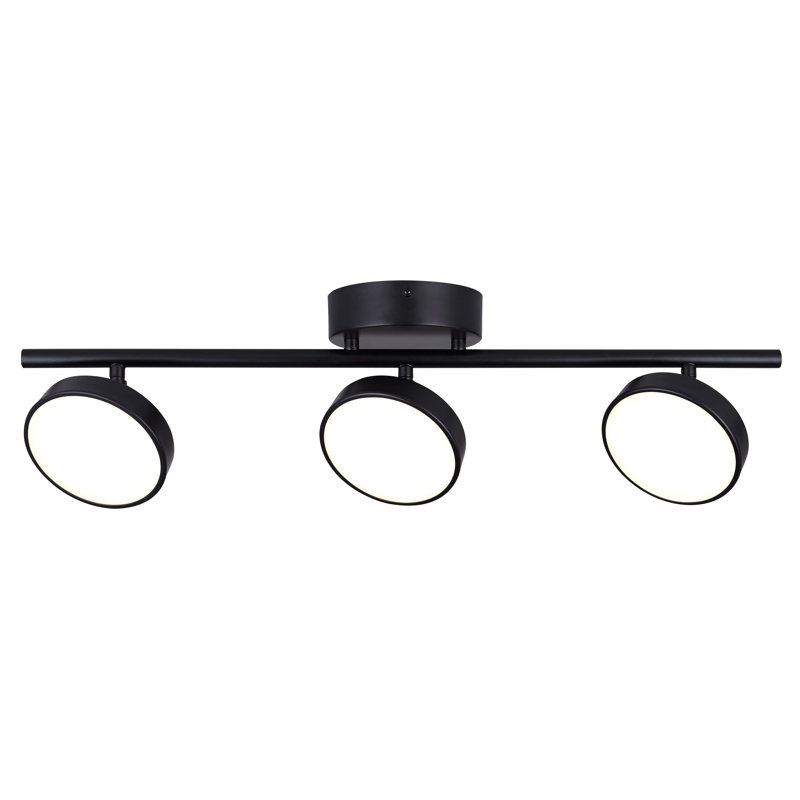 Fixed Track Track Kit with Dimmable and Adjustable Head, 6" H x 25" L, Black