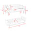 Lit double pliable de style rétro américain de 71 pouces en velours noir, idéal pour les petits espaces comme les appartements, réglable en 3 positions, avec pieds dorés, siège et dossier rembourrés de mousse en velours noir, pouces
