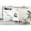 Meuble-lavabo moderne 20 "avec lavabo en céramique, armoire blanche - tiroir et porte en verre