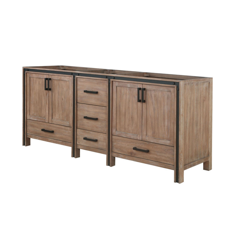 Meuble-lavabo double 80 po Rustwood X P 22 po D, 80", Bois de grange