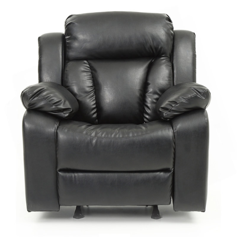 Élégant fauteuil inclinable rembourré noir, Noir