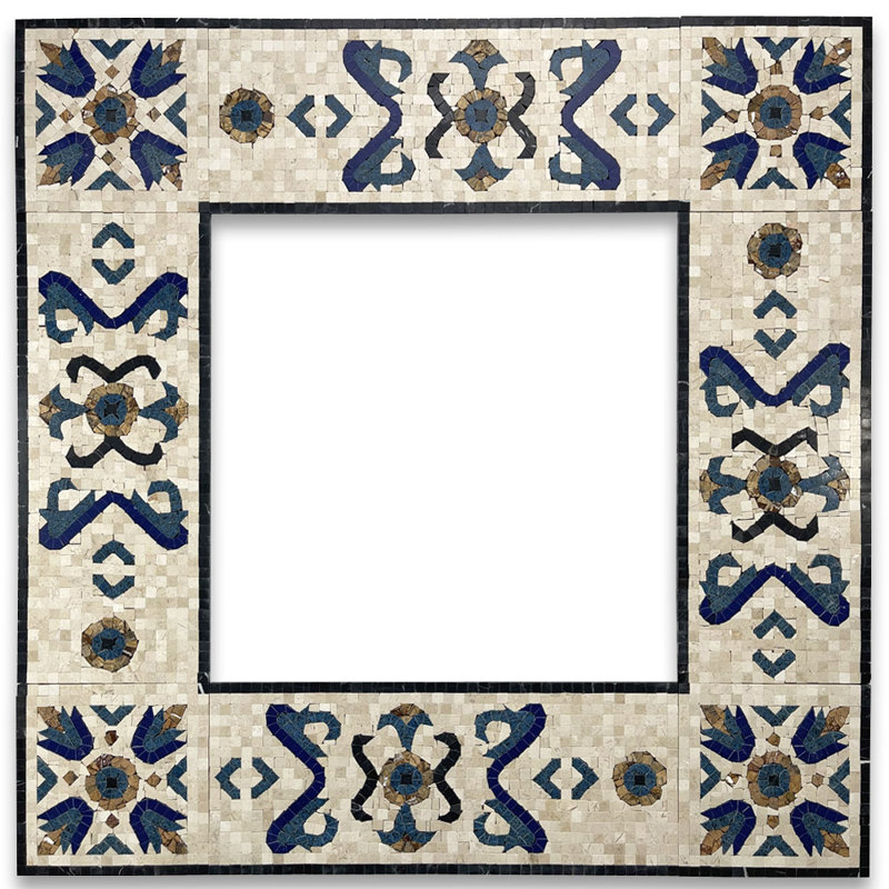 Carreau de mosaïque en marbre 7,1 po x 17,3 po