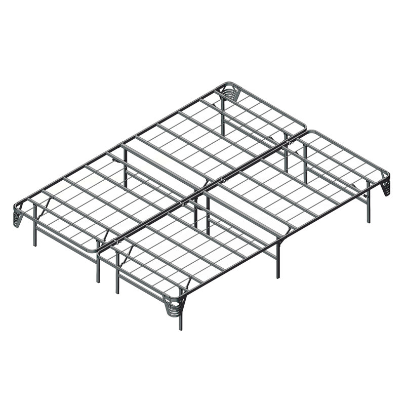 Salma 14" Folding Steel Wire-Grid Bed Frame, King