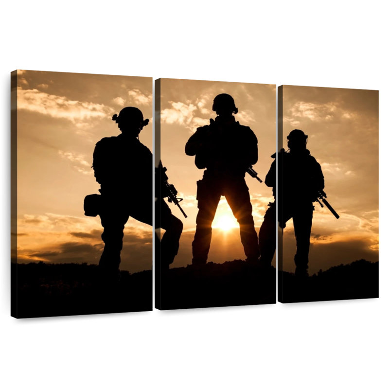 Military Soldiers, 24" H x 38" W