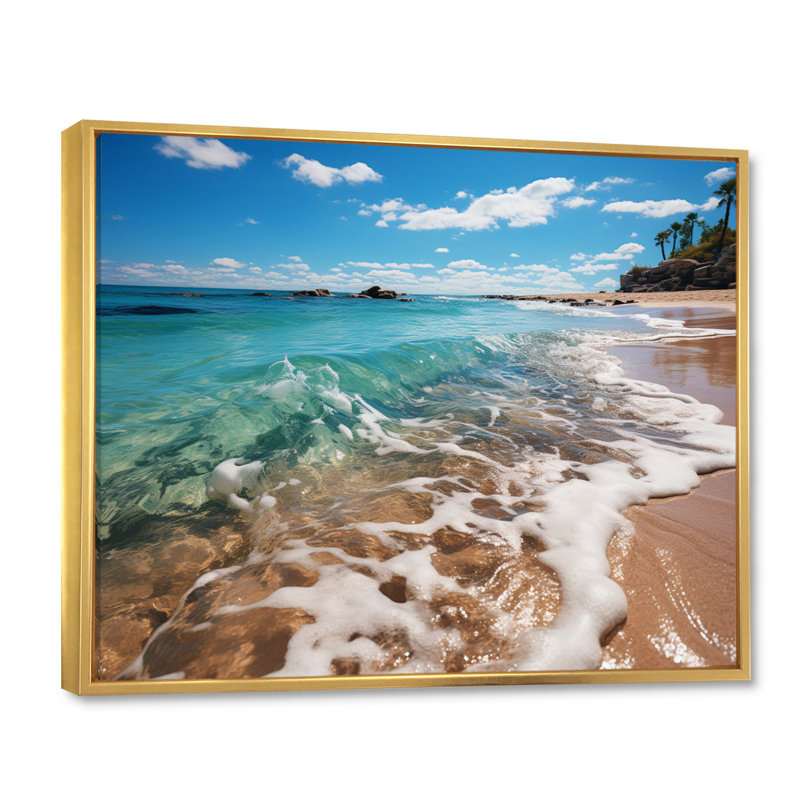 Seaside Rhythms sur impression sur toile, 24" H x 32" W, Cadre flottant doré