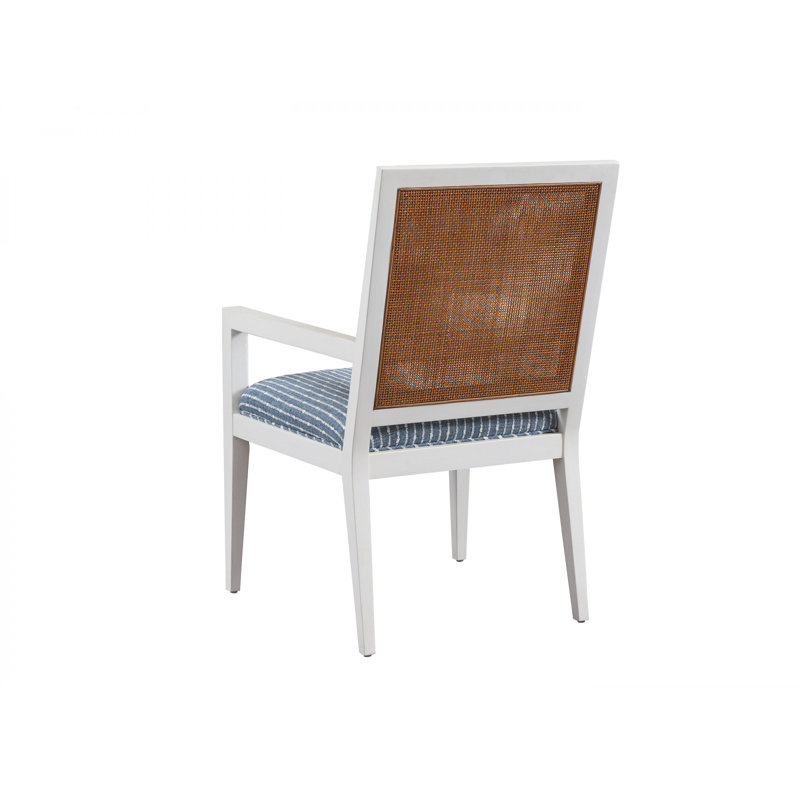 Laguna 19'' H Cotton Blend Upholstered Armchair, White, White/Blue