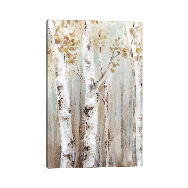 «Sunset Birch Forest I» par Eva Watts, reproduction d'art sur toile tendue, H 12 po x l 8 po x P 0,75 po