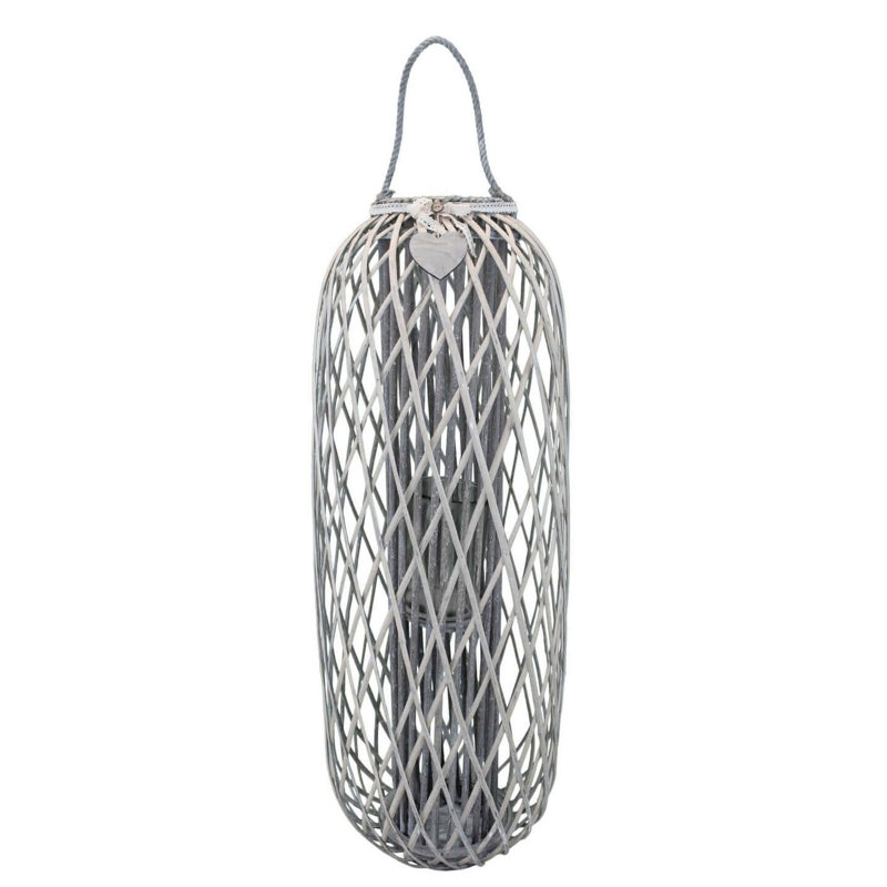 Glass Tabletop Lantern, Grey