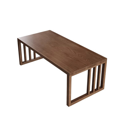 Simple Rectangular Brown Solid Wood Dining Table