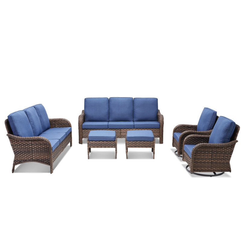 Ensemble de conversation pour 8 personnes, Bleu