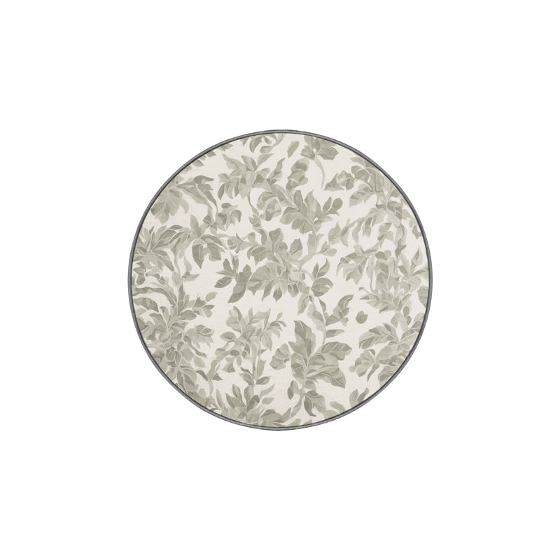 Machine Washable Gray Area Rug, Round 8'