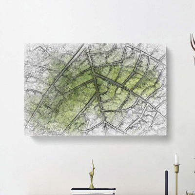 Leaf Roads in Abstract - Wrapped Canvas