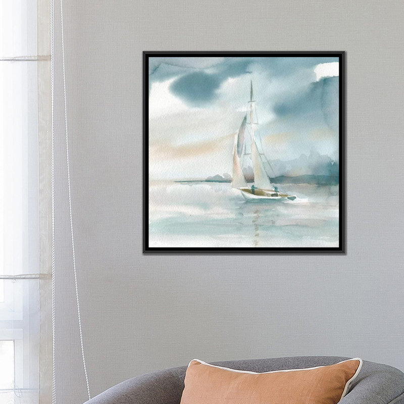 «Subtle Mist», reproduction sur toile, H 18 po x l 18 po x P 1,5 po, Toile avec cadre noir, Pas de tapis