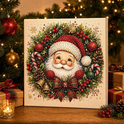 Décorations de Noël, ensemble de formes spéciales de Noël, couronne de bonhomme de neige, art en diamant bricolage avec cadre de vacances pour la maison, décoration murale