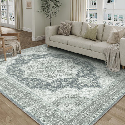 Tapis vintage lavable à la machine avec envers antidérapant
