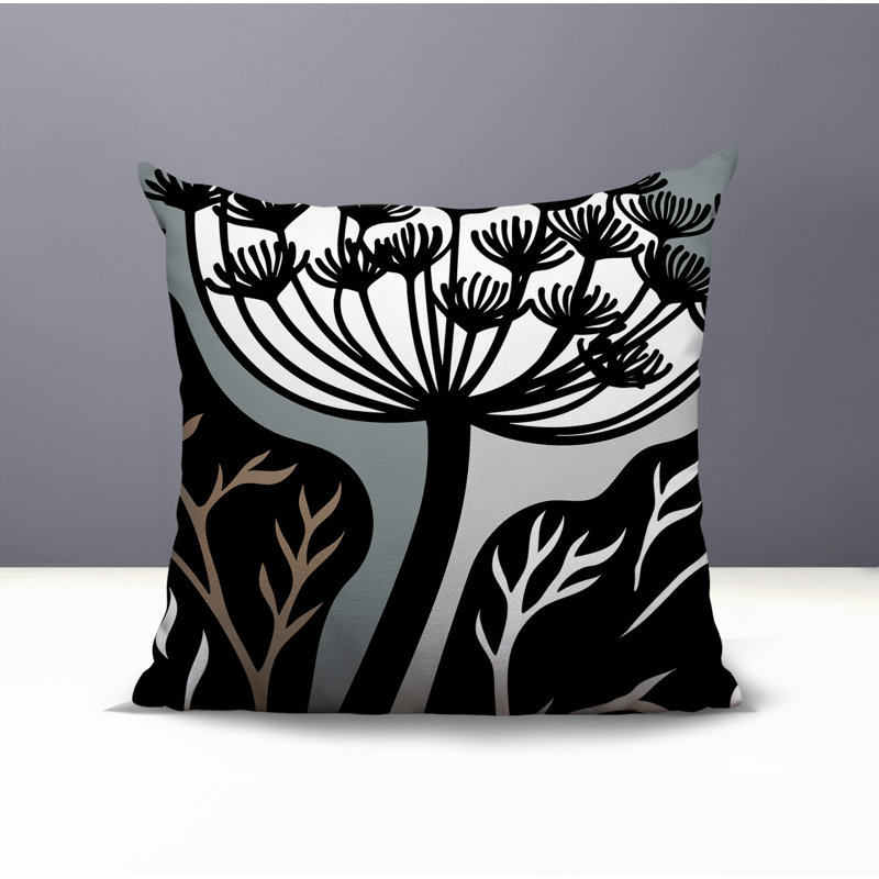 Oreiller carré réversible intérieur / extérieur Alimi, Gris, Carré 15 po