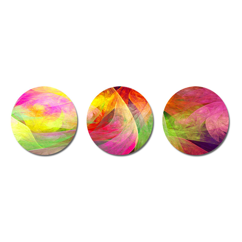 Spectacular Multi Colour Pattern - Floral Metal Wall Decor Set