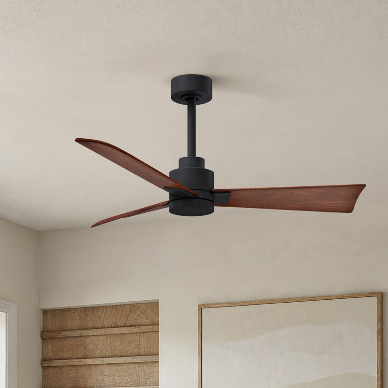 Ventilateur de plafond Alessandra 42, Noyer, Noir mat