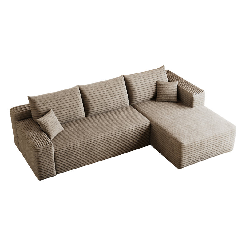 Compression Cloud Sectionals 95 Inch Corduroy Modern Sofa For Home