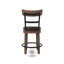 Tabouret pivotant en pin, similicuir brun-108470640
