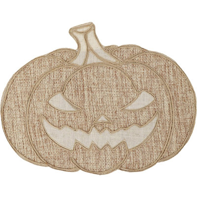 Placemats Set Of 4 – Lantern Placemats Natural, Polyester Pumpkin Placemats