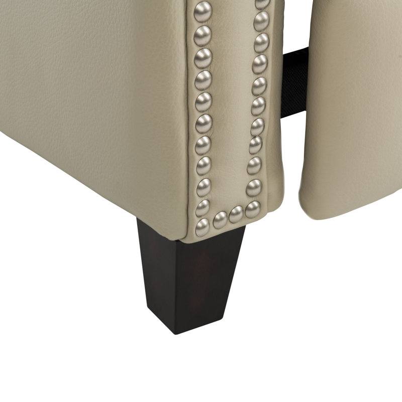 Fauteuil inclinable en cuir véritable Lavanda, Cuir véritable crème