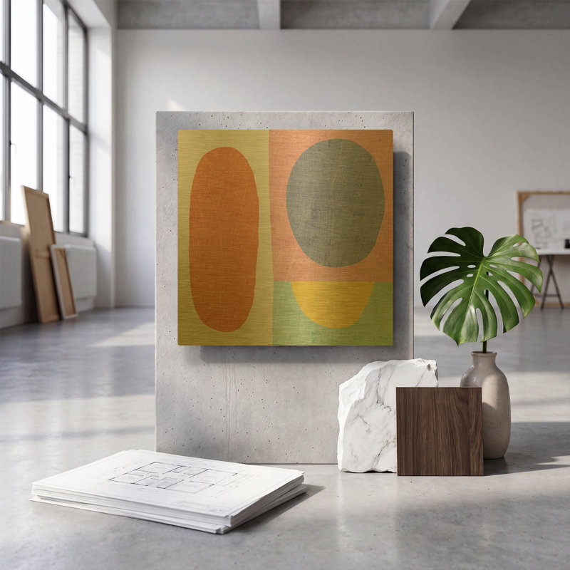 «Pastel 1» par Wild Apple Portfolio, art mural en métal doré, 12 po x 12 po, 12"x12"
