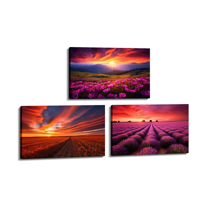 3 Piece Wrapped Canvas Wall Art