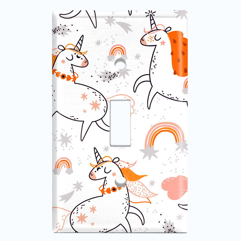 Patterned 1 - Gang Toggle Light Switch Standard Wall Plate