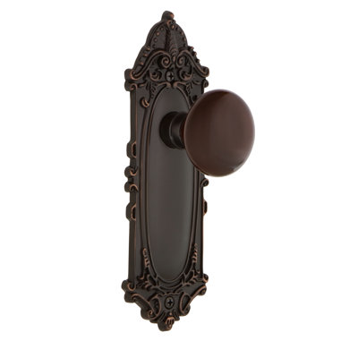 Victorian Plate with Brown Porcelain Door Knob