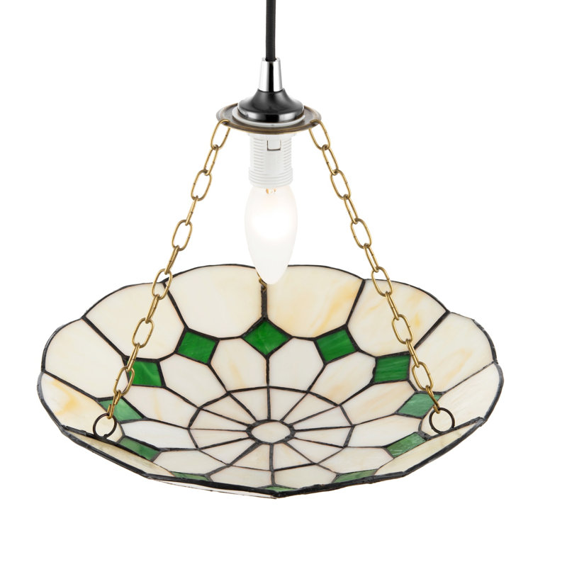 9cm H Glass Drum Pendant Shade ( No Direct Attachment Method ), Green