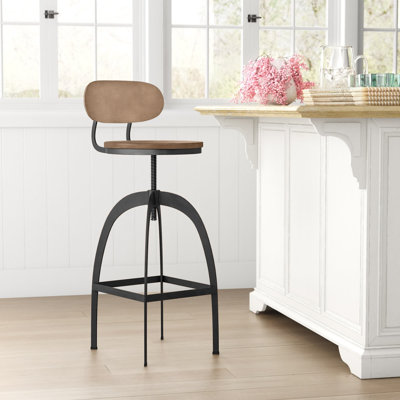 Dylann Adjustable Height Counter Stool with Metal Frame