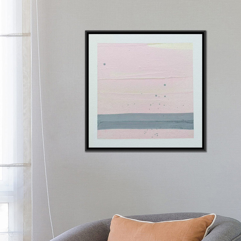 « coucher de soleil ii », impression sur toile, Toile avec cadre noir, Pas de tapis, H 18 po x l 18 po x P 1,5 po