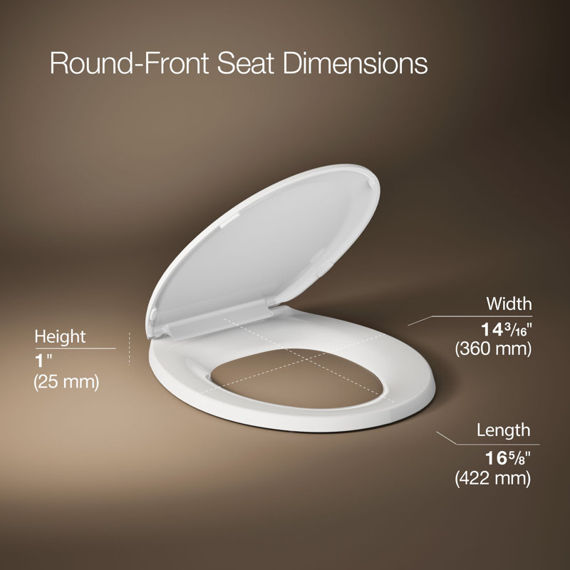 Lustra with Quick-Release Hinges Toilet Seat, White, Round