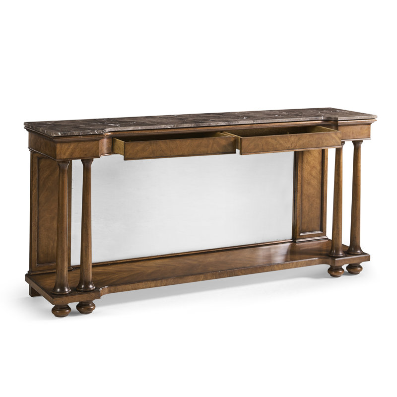 JC Traditional 72'' W Marble Console Table