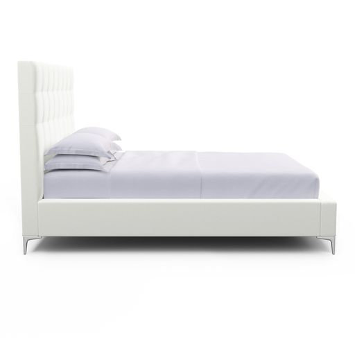 Bryant Upholstered Bed, Queen, Plush Velvet Blanc, Ebony