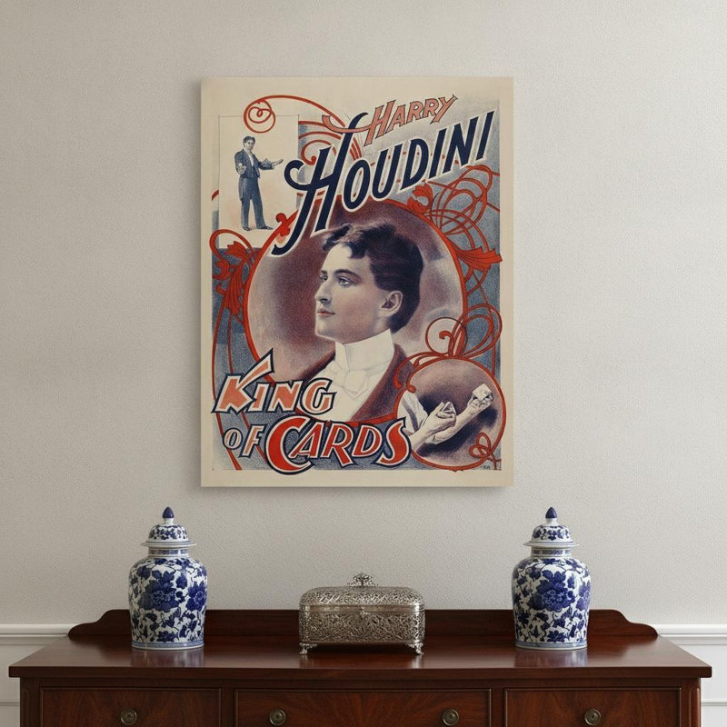 Art mural rétro 11 po x 14 po Houdini, H 11 po x l 8,5 po x P 0,1 po
