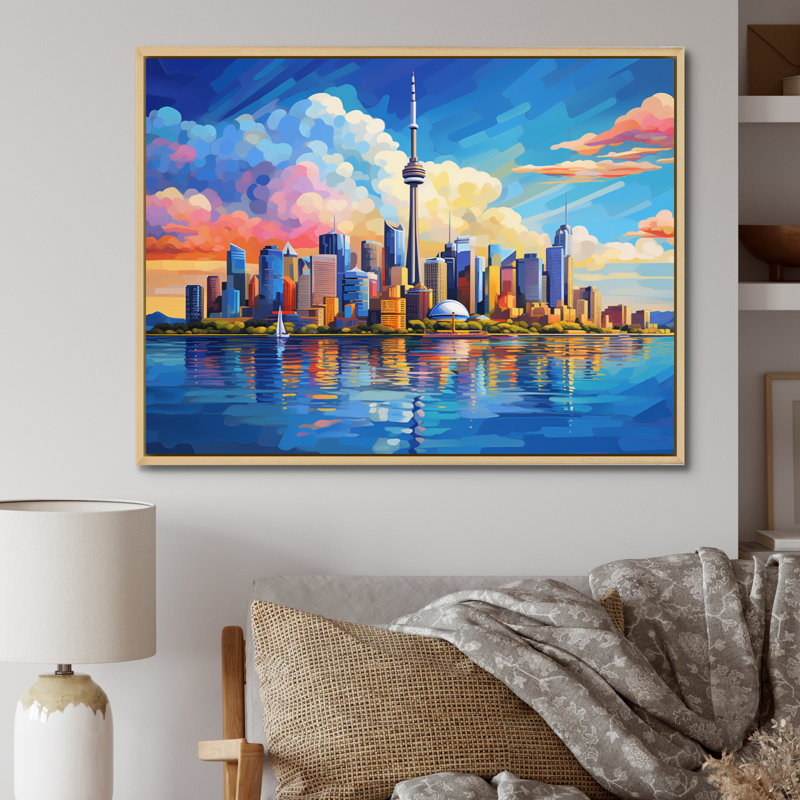 Popart Australian City - Sydney Canvas Prints, H 12 po x l 20 po x P 1 po, Cadre flottant brun