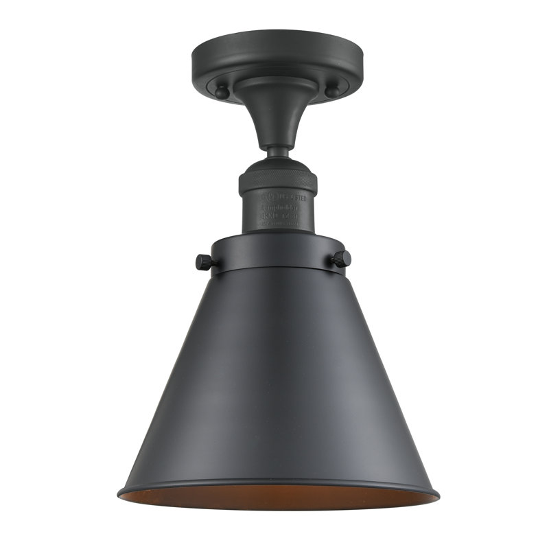 Plafonnier semi-encastré 8 lumières Donovan, Ampoule DEL 6 watts Vinage, Noir mat, Noir mat